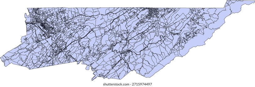 Bloque del censo de Vectores del condado de Sullivan del estado de Tennessee Bloque de tabulación de Vectores (censo) de 2020
