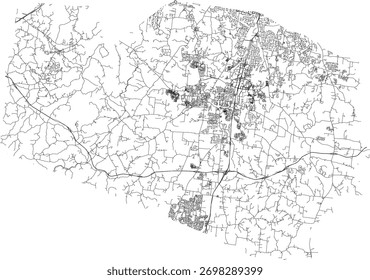 US Tennessee State Williamson County Roads vector 2024 for all roads