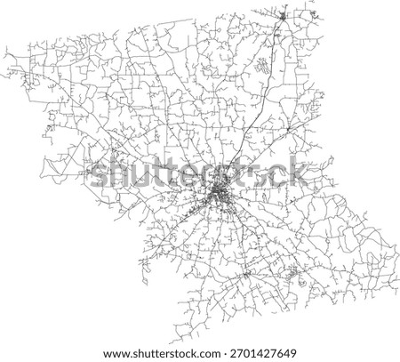 US Texas State Anderson County Roads vector 2024 for all roads