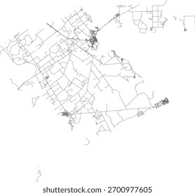 US Texas State Calhoun County Roads vector 2024 for all roads