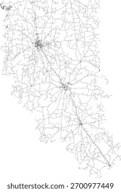 VECTOR de Carreteras del Condado de Cherokee del Estado de Texas 2024 para todas las carreteras