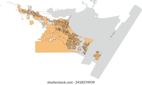 US Texas State Corpus Christi City Limit Map with Subdivisions