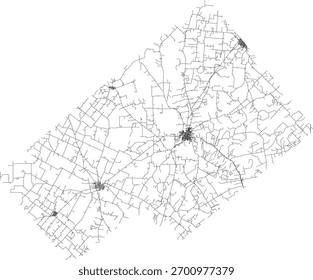 US Texas State DeWitt County Roads vector 2024 for all roads