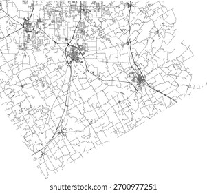 US Texas State Ellis County Roads vector 2024 for all roads