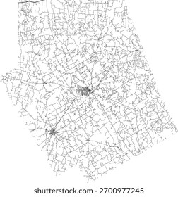 US Texas State Erath County Roads Vektor 2024 für alle Straßen