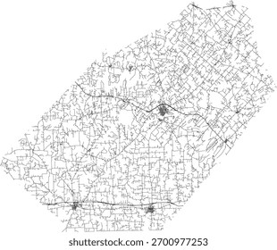 VECTOR de Carreteras del Condado de Fayette del Estado de Texas 2024 para todas las carreteras
