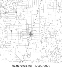 US Texas State Haskell County Roads vector 2024 for all roads