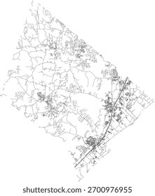 US Texas State Hays County Roads vector 2024 for all roads