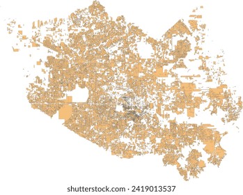 US Texas State Houston city subdivisions map