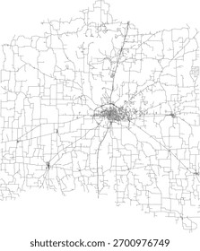 US Texas State Lamar County Roads vector 2024 for all roads