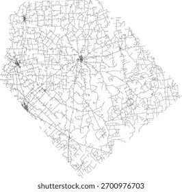 US Texas State Lavaca County Roads vector 2024 for all roads
