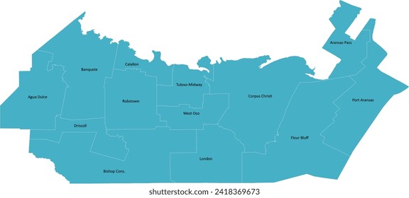 US Texas State Nueces County Map mit Schulbezirken