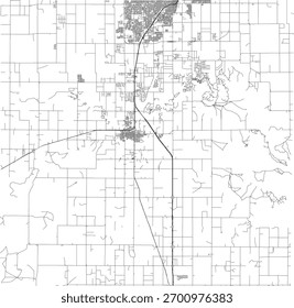 US Texas State Randall County Roads vector 2024 for all roads