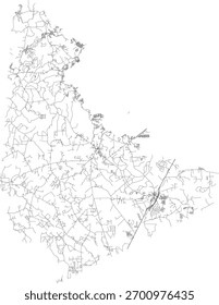 US Texas State San Jacinto County Roads vector 2024 for all roads