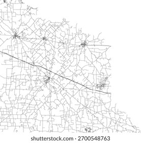 US Texas State Van Zandt County Roads Vektor 2024 für alle Straßen