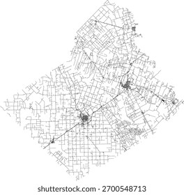 US Texas State Wharton County Roads vector 2024 for all roads