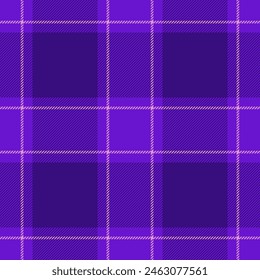 Us texture check vector, folk plaid pattern textile. Customizable tartan fabric background seamless in violet and pink colors.
