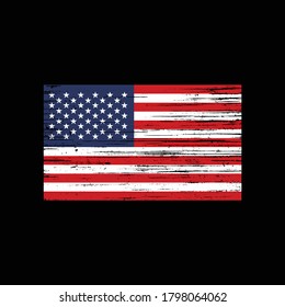 U.S. United States Grunge Distress Country Flag Illustration Vector