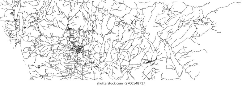 US Utah State Carbon County Roads vector 2024 for all roads