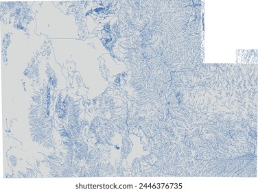 US Utah State Outline map with Streams