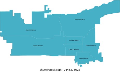 US Utah State Salt Lake City Map mit City Council Districts