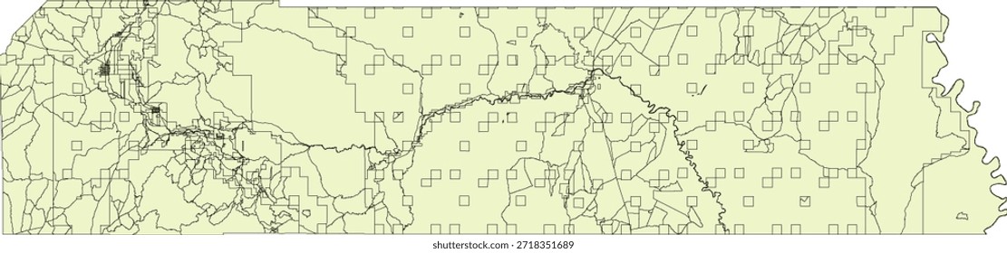 US Utah State Wayne County Vetor Census Block 2020 vetor Tabulação (Censo) Block