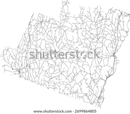 US Vermont State Orange County Roads vector 2024 for all roads