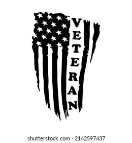 US Veteran Flag T Shirt Design - American Veteran Flag Vector Illustration.