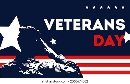US Veterans Day Background with Blue, Red and White color