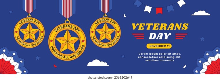 US Veterans Day background. Happy Veterans Day. American flags. US Flag. November 11. Vector illustration. Poster, Banner, Greeting Card, Flyer, Card, cover, Template. post. honoring military veterans