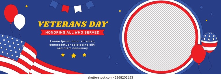 US Veterans Day background. Happy Veterans Day. American flags. US Flag. November 11. Vector illustration. Poster, Banner, Greeting Card, Flyer, Card, cover, Template. post. honoring military veterans