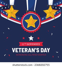 US Veterans Day background. Happy Veterans Day. American flags. US Flag. November 11. Vector illustration. Poster, Banner, Greeting Card, Flyer, Card, cover, Template. post. honoring military veterans