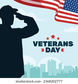 Antecedentes en el Día de los Veteranos de Estados Unidos. Feliz Día de los Veteranos. Banderas estadounidenses. Bandera estadounidense. 11 de noviembre. Ilustración vectorial. Cartel, Cartel, Tarjeta de felicitación, Volante, Tarjeta, Portada, Plantilla. . honrando a veteranos del ejército