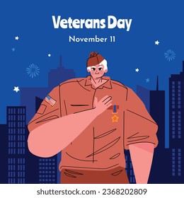 US Veterans Day background. Happy Veterans Day. American flags. US Flag. November 11. Vector illustration. Poster, Banner, Greeting Card, Flyer, Card, cover, Template. post. honoring military veterans