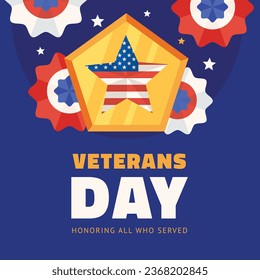 US Veterans Day background. Happy Veterans Day. American flags. US Flag. November 11. Vector illustration. Poster, Banner, Greeting Card, Flyer, Card, cover, Template. post. honoring military veterans