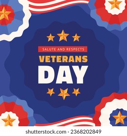 US Veterans Day background. Happy Veterans Day. American flags. US Flag. November 11. Vector illustration. Poster, Banner, Greeting Card, Flyer, Card, cover, Template. post. honoring military veterans