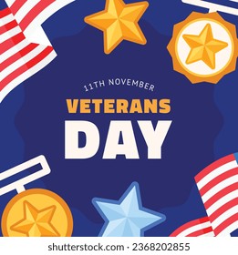 US Veterans Day background. Happy Veterans Day. American flags. US Flag. November 11. Vector illustration. Poster, Banner, Greeting Card, Flyer, Card, cover, Template. post. honoring military veterans