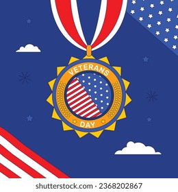 US Veterans Day background. Happy Veterans Day. American flags. US Flag. November 11. Vector illustration. Poster, Banner, Greeting Card, Flyer, Card, cover, Template. post. honoring military veterans