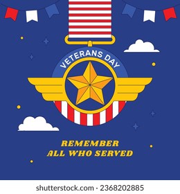 US Veterans Day background. Happy Veterans Day. American flags. US Flag. November 11. Vector illustration. Poster, Banner, Greeting Card, Flyer, Card, cover, Template. post. honoring military veterans