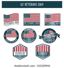 US veterans day - flags and ribbons 