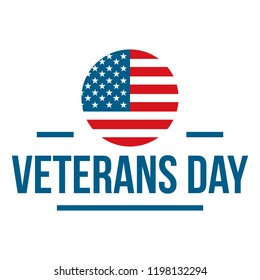 Us veterans day logo. Flat illustration of us veterans day vector logo for web design