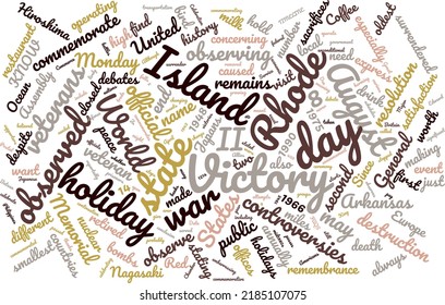 US-Siegstag, 8. August Word Cloud in Vektorkunst kreatives, farbiges weißes Hintergrund