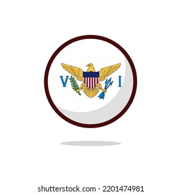 U.S. Virgin Islands Flag Icon. U.S. Virgin Islands Flag flat style isolated on a white background - stock vector.