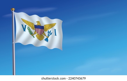 Us Virgin Islands Flag for Independence Day Background  Vector Illustration