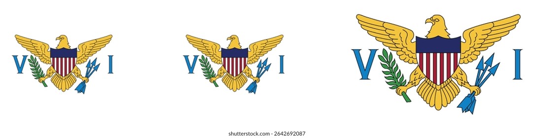 
US Virgin Islands flag PNG vector. US Virgin Islands square and round icon isolated on transparent PNG background. US Virgin Islands flag icon.