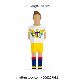 US Virgin Islands football player. Soccer uniform. Vector illustration.