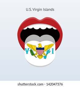 U.S. Virgin Islands language. Abstract human mouth. Vector illustration.