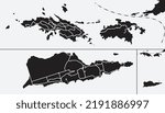 US Virgin Islands Map black and white vector file