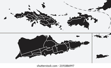 US Virgin Islands Map black and white vector file