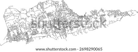 US Virgin Islands Territory St. Croix Island Roads vector 2024 for all roads
